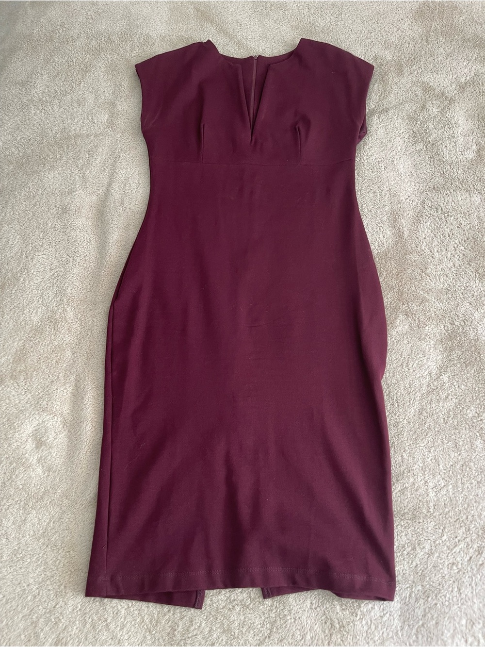 Fashion Nova Burgundy Midi Sheath Dress